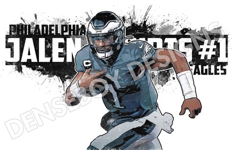 Jalen Hurts Philadelphia Eagles Poster Wall Art Printable - Etsy