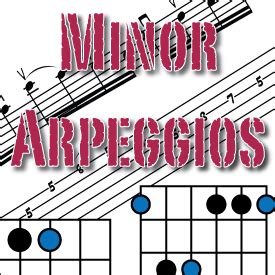 Minor arpeggios for lead guitar. Movable arpeggio diagrams, with TAB ...