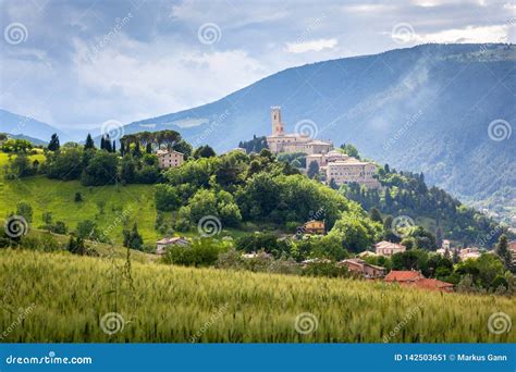 Camerino in Italy Marche Over Colourful Fields Stock Image - Image of field, scenic: 142503651