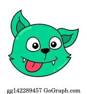 1 Cat Head Laughing Sticking Out Tongue Clip Art | Royalty Free - GoGraph