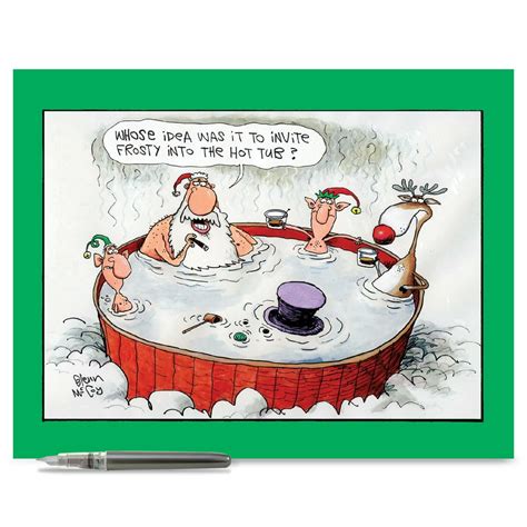 J1539XSG Jumbo Funny Merry Christmas Card: 'Invite Frosty' with ...