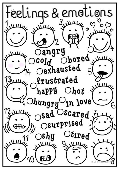 Feelings And Emotions Worksheets Printable - Printable Worksheets