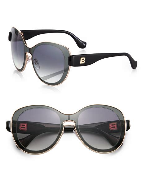 Balenciaga Round High Tech Sunglasses in Black | Lyst