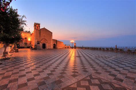 Piazza Ix Aprile In Taormina At Sunrise Photograph by Massimo Pizzotti