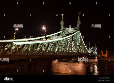 The Liberty Bridge at night, Budapest Stock Photo - Alamy