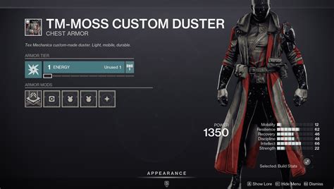 Destiny 2 Spire of the Watcher TM-MOSS CUSTOM DUSTER - Deltia's Gaming