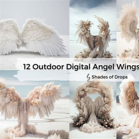 Digital Backdrops Angel Wings Digital Backgrounds Maternity - Etsy