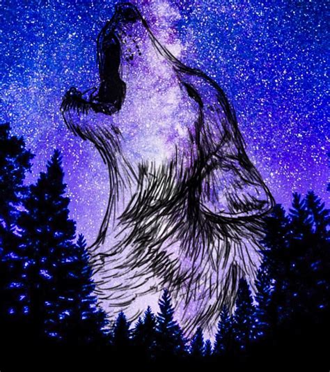 Pin by Bucky on Cute Animated pictures | Galaxy wolf, Wolf painting ...