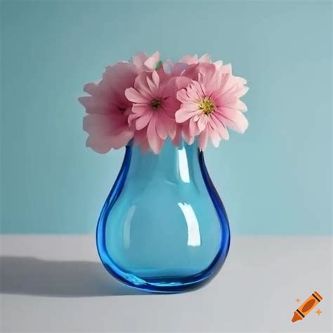 Glass bottle vase filled with beautiful flowers on Craiyon