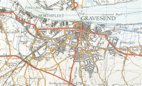 A Map of Gravesend from 1946 (2669×1625) London England, Kent England, Gravesend, South Bank ...