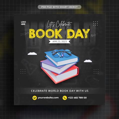 Free PSD | World book day celebration social media post template