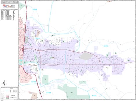 Springfield Oregon Wall Map (Premium Style) by MarketMAPS