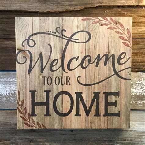 Pallet Sign-Welcome To Our Home … | Pallet wall art, Wall art sign, Home wall art