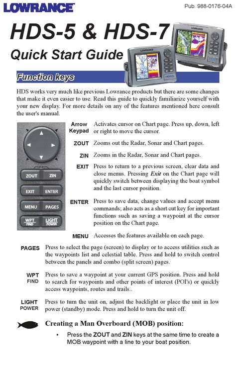 LOWRANCE HDS-5 GPS QUICK START MANUAL | ManualsLib