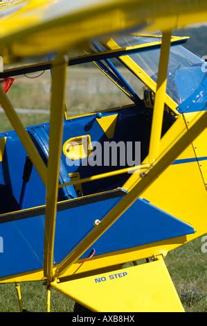 Piper Cub J-3 cockpit, this plane is an historic and also world famous ...