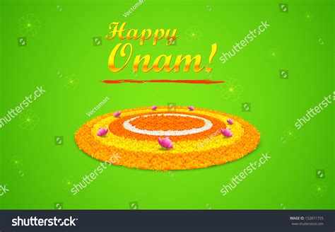 Illustration Flower Rangoli Decoration Onam Stock Vector (Royalty Free ...