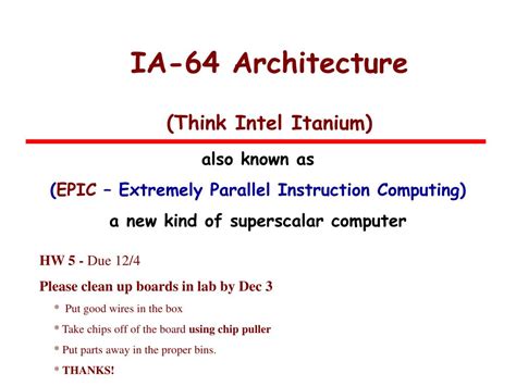 PPT - IA-64 Architecture (Think Intel Itanium) PowerPoint Presentation - ID:519774