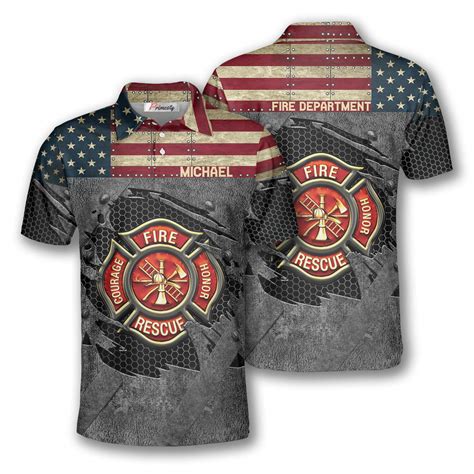 Firefighter Retro American Flag Custom Firefighter Shirts for Men ...