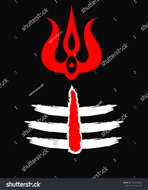 Mahadev Tilak Trishul Graphic Design Stock Vector (Royalty Free) 1662140443 | Shutterstock