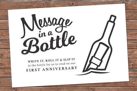 Message in a Bottle Printable DIY Wedding Sign Alternative Guest Book A3 A4 20x30 16x20 8x10 - Etsy