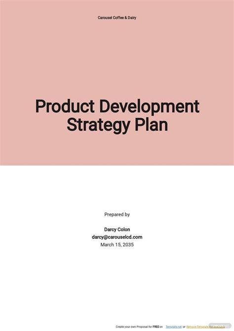 Product Development Strategy Plan Template - Google Docs, Word, Apple ...