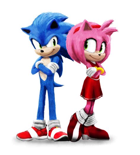 Movie Sonic and Movie Amy by AmyLyss on DeviantArt