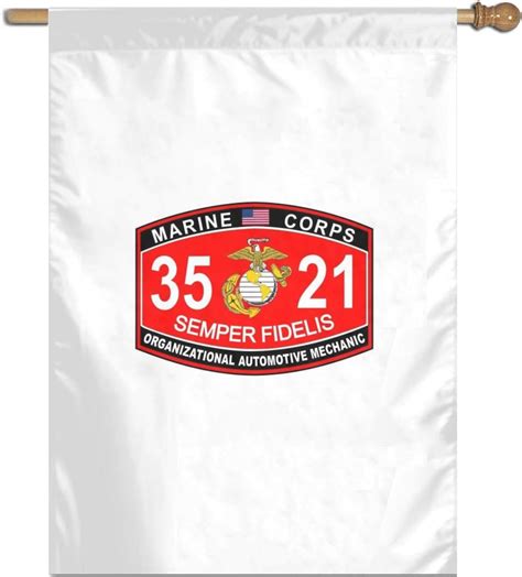 Kibio Organizational Automotive Mechanic Mos 3521 USMC Military Polyester Flag Banner : Amazon ...