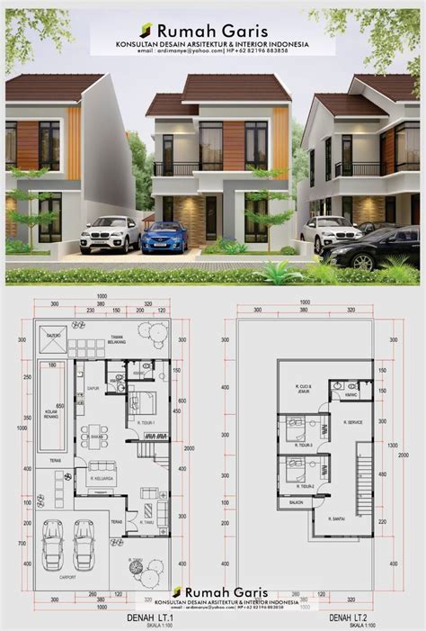 Denah Rumah Type 120 2 Lantai - Modern Minimalis