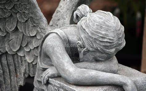 Marble Crying Angel Statue Grave Kneeling For Cemetery - Buy Crying ...