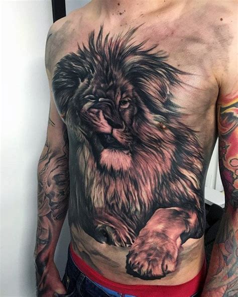 Tatuajes de león en el PECHO – 70 diseños, significado y mejores ideas