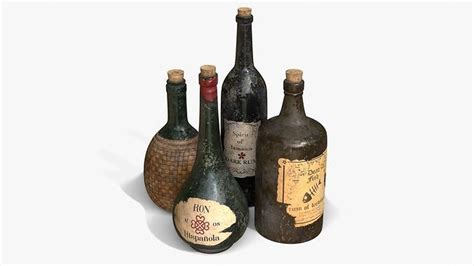 3D model Old Rum Bottles VR / AR / low-poly | CGTrader