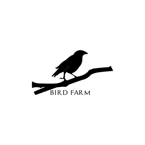 Premium Vector | Bird silhouette logo design perching on a branch black ...