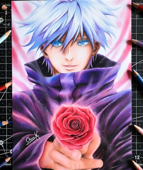 Gojo Satoru From Jujutsu Kaisen Colored Pencils Drawing Anime - Etsy ...