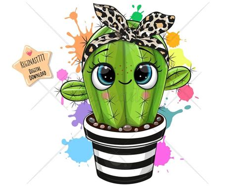 Cute Cactus PNG Digital Download Cacti Clipart Party | Etsy | Impresión ...