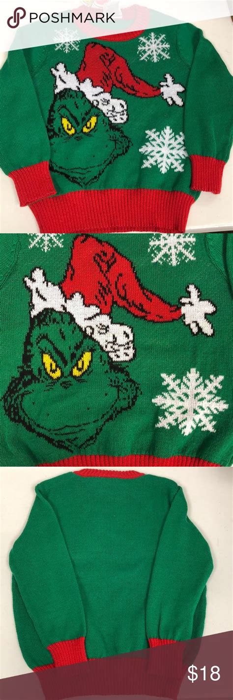 The Grinch Christmas Sweater Size 2 A7 | Christmas sweaters, Grinch ...