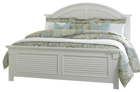 White Bed Coastal Look - Beach Style - Panel Beds - by Silver Coast Company