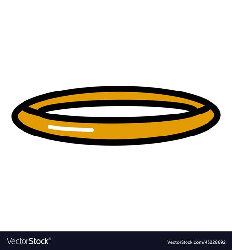 Golden ring angel halo cartoon doodle Royalty Free Vector