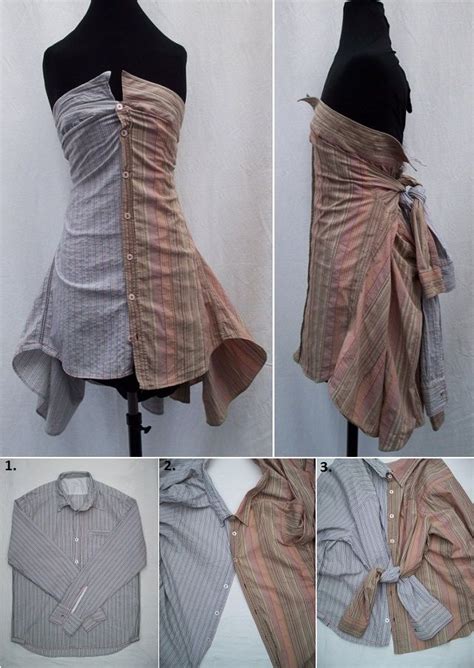 Creative Skirt and Dress Made from Shirts - DIY