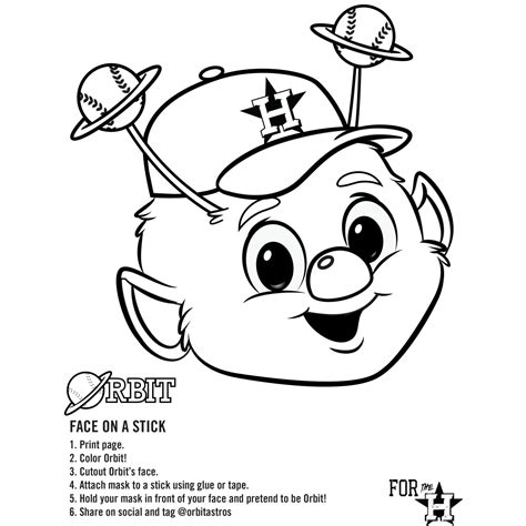 Orbit Astros Mascot Cartoon Coloring Pages