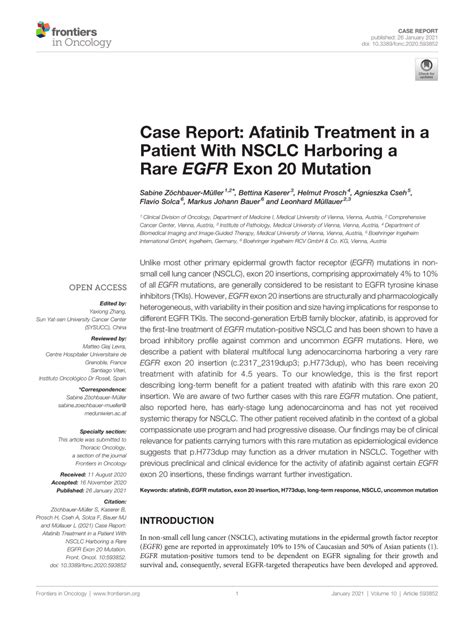 (PDF) Case Report: Afatinib Treatment in a Patient With NSCLC Harboring ...