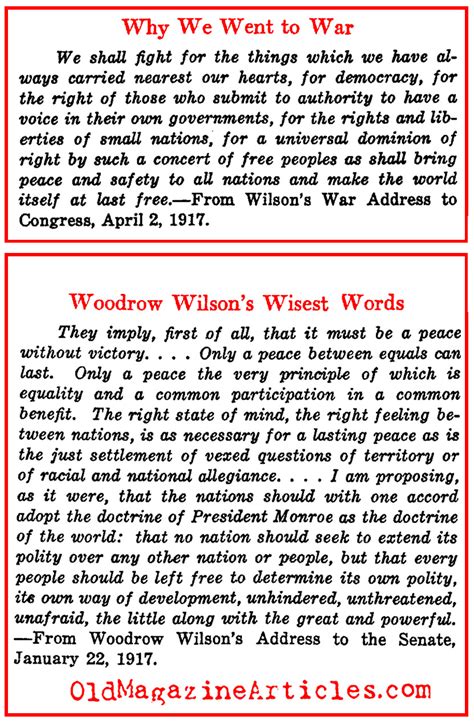 WOODROW WILSON QUOTES | WARTIME SPEECHES BY WOODROW WILSON - Magazine ...