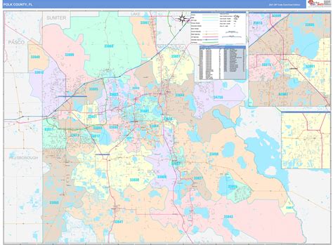 Polk County, FL Wall Map Color Cast Style by MarketMAPS - MapSales