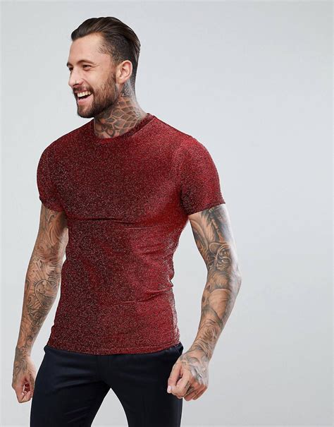 LOVE this from ASOS! | Muscle t shirts, Metallic fabric, Mens tshirts