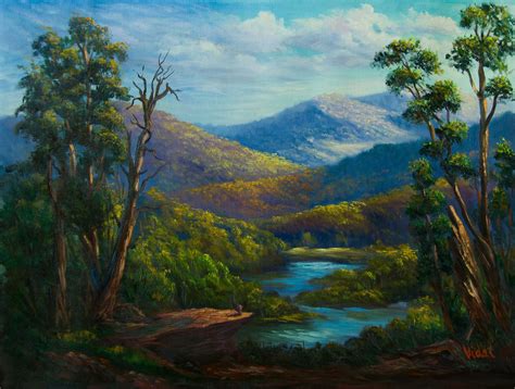 Along The Snowy River, Victoria - Original Oil Painting - Christopher Vidal - Buy Art Work