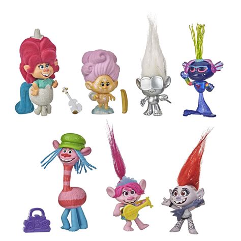 DreamWorks Les Trolls 2 : Tournée mondiale, Mega remix, collection de 7 figurines Trolls avec ...