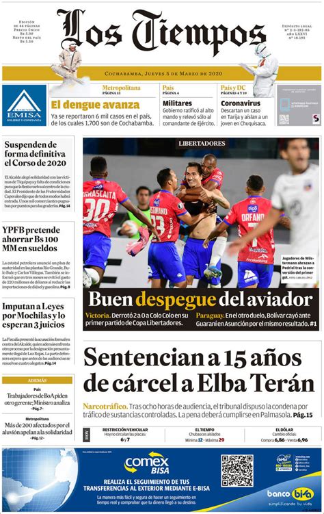 Periódico Los Tiempos (Bolivia). Periódicos de Bolivia. Toda la prensa ...