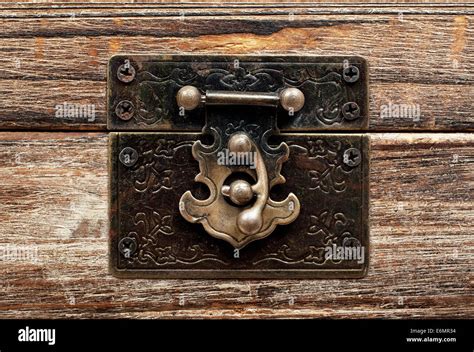 old wooden chest with lock Stock Photo - Alamy