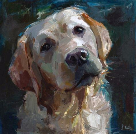 Daily Paintworks - "Amigo - a white labrador, a dog" - Original Fine Art for Sale - © adam deda ...