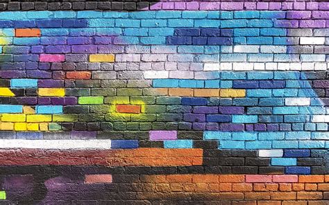 HD wallpaper: colorful, wall, graffiti, textures, paint, brick, street art | Wallpaper Flare