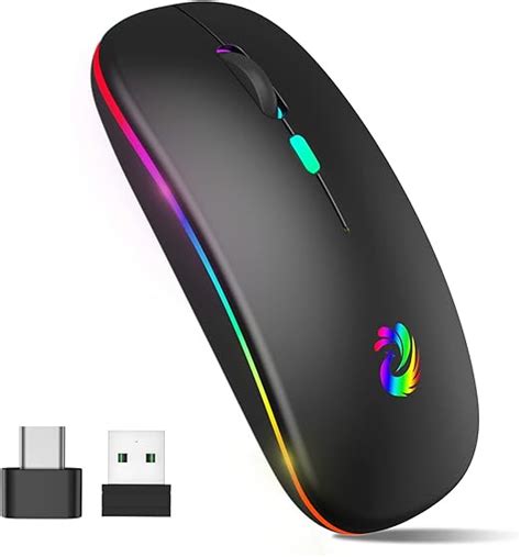 Amazon.com: aMZCaSE LED Wireless Mouse, Rechargeable Slim Silent Mice 2.4G Portable Office ...